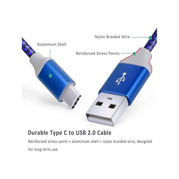 Pofesun Paquete de 3 cables USB C de 10 pies de carga_2
