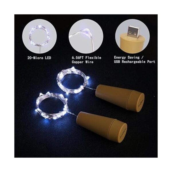 AnSaw 20 luces LED de corcho para botella de vino