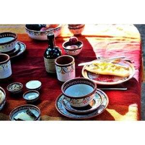 Terracota Color Blanco cuencos de desayuno Set de 5_3
