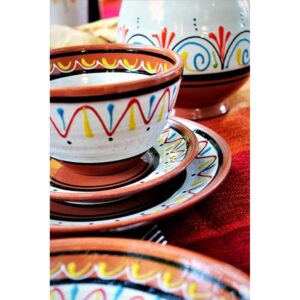 Terracota Color Blanco cuencos de desayuno Set de 5_4