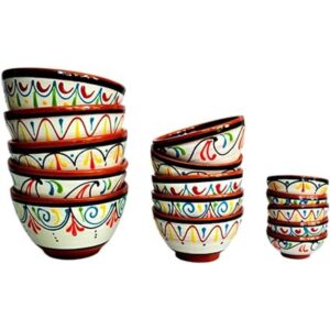 Terracota Color Blanco cuencos de desayuno Set de 5_5