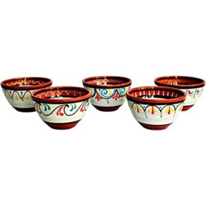Terracota Color Blanco cuencos de desayuno Set de 5_1