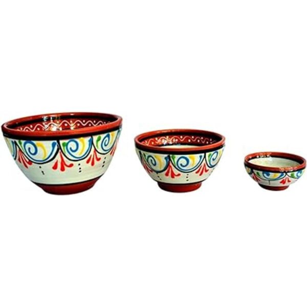 Terracota Color Blanco cuencos de desayuno Set de 5_6