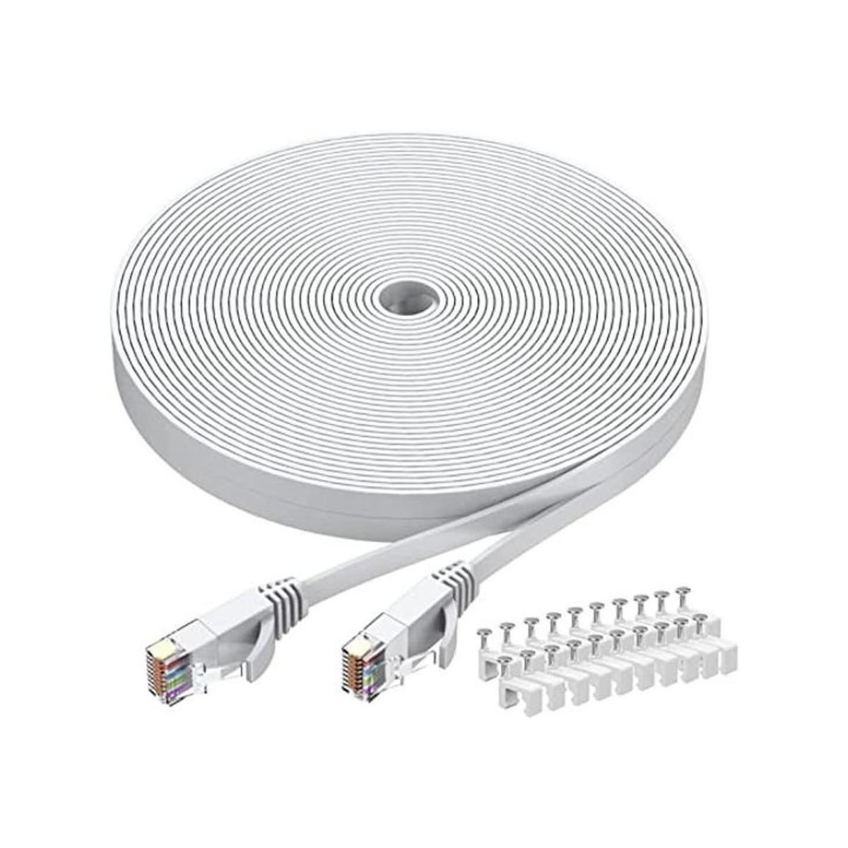 Cable Ethernet Cat6 de 50 pies color blanco cable de