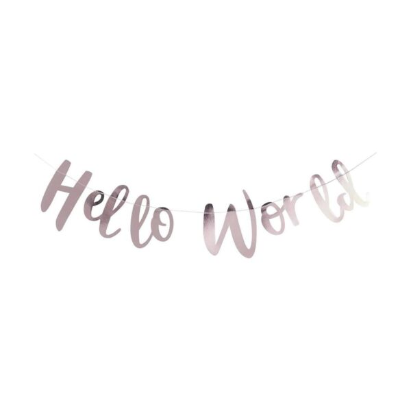 Ginger Ray oro rosa Hello World inscripción banderines_2