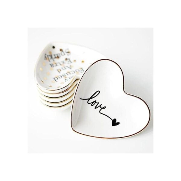 CHOOLD Original de cerámica corazón forma anillo plato
