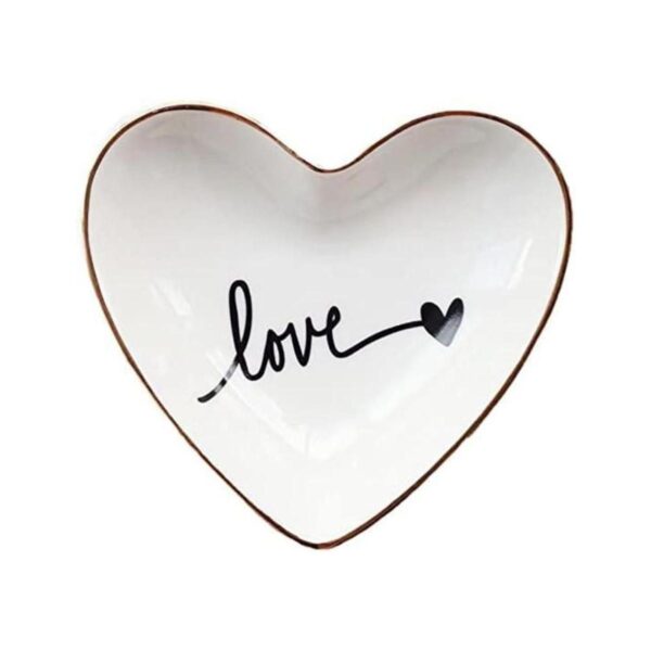 CHOOLD Original de cerámica corazón forma anillo plato