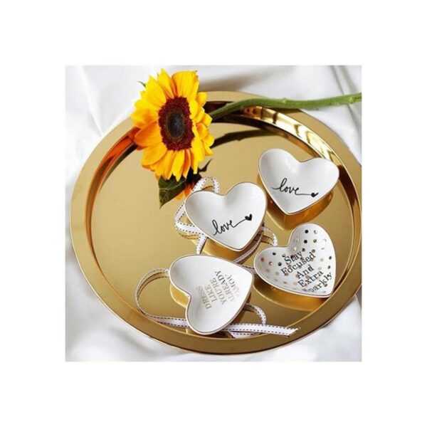 CHOOLD Original de cerámica corazón forma anillo plato