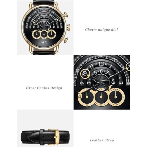 Luxury Mens Big Dial Chronograph Sapphire Glass_2