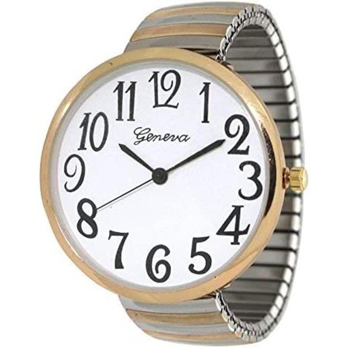 Geneva Reloj elástico súper grande con número