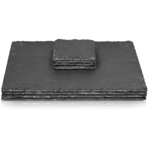 Navaris Posavasos de pizarra natural 4 x 4 pulgadas