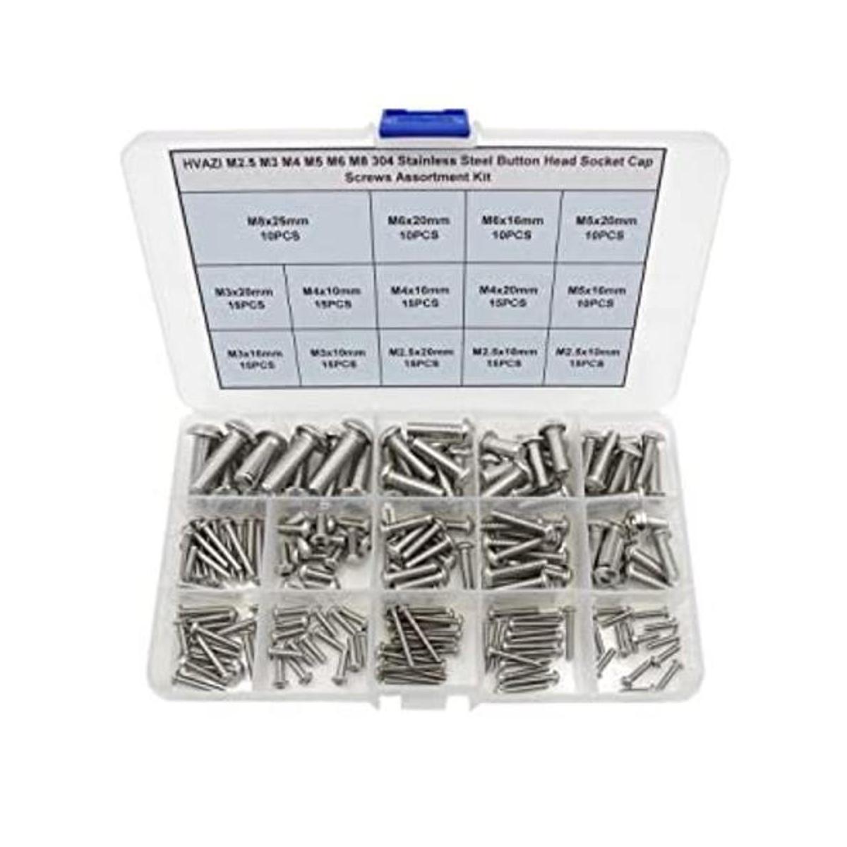 HVAZI Kit surtido de tornillos métricos M2.5 M3 M4 M5 M6