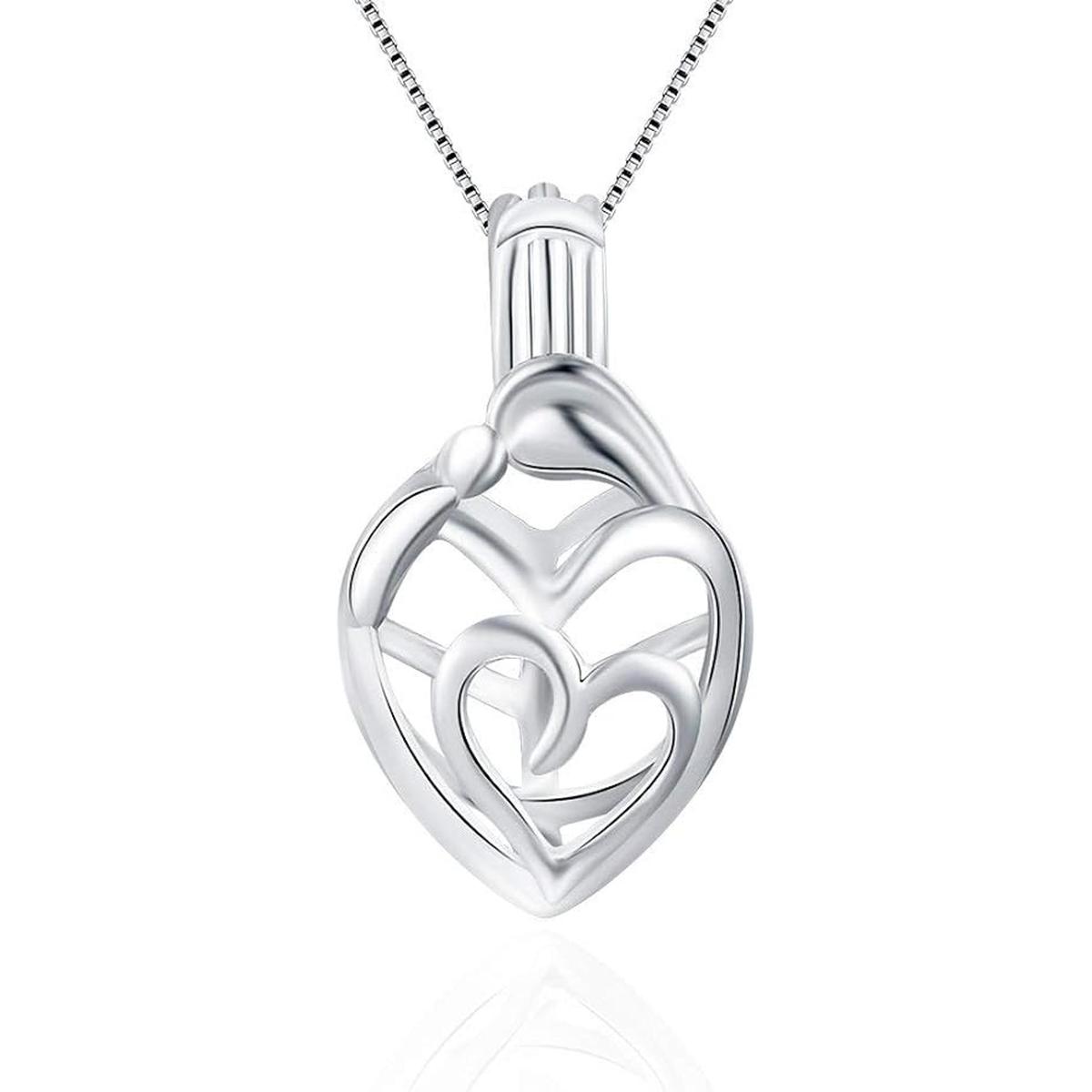 LGSY Colgantes de jaula de amor de plata de ley 925 para
