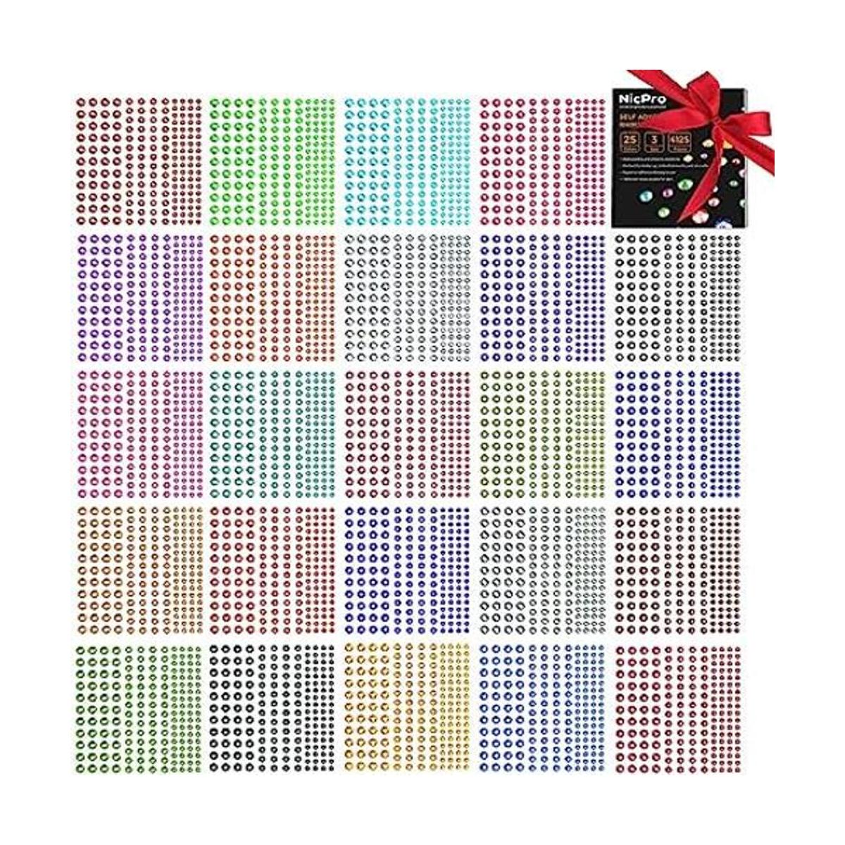 Nicpro Calcomanías de diamantes de imitación 4125