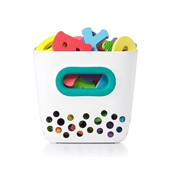 OXO Tot. Papelera de juguete para baño color verde azulado_2