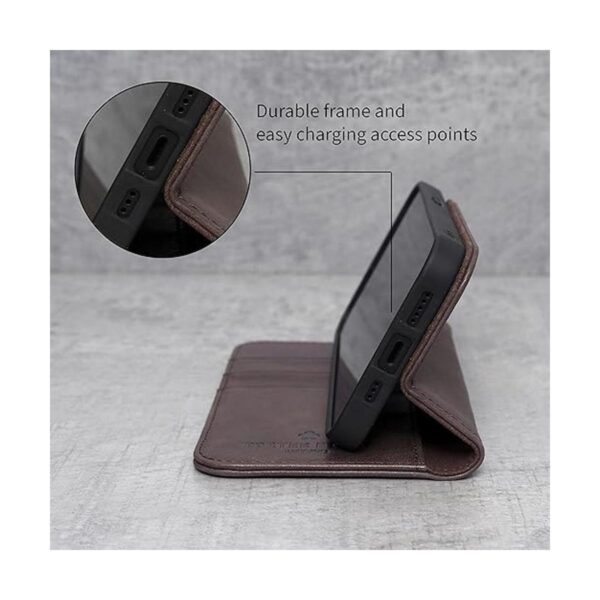 Porter Riley Funda de cuero para iPhone 14 Pro. Soporte_3