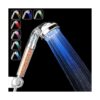PRUGNA Cabezal de ducha LED con manguera y soporte de