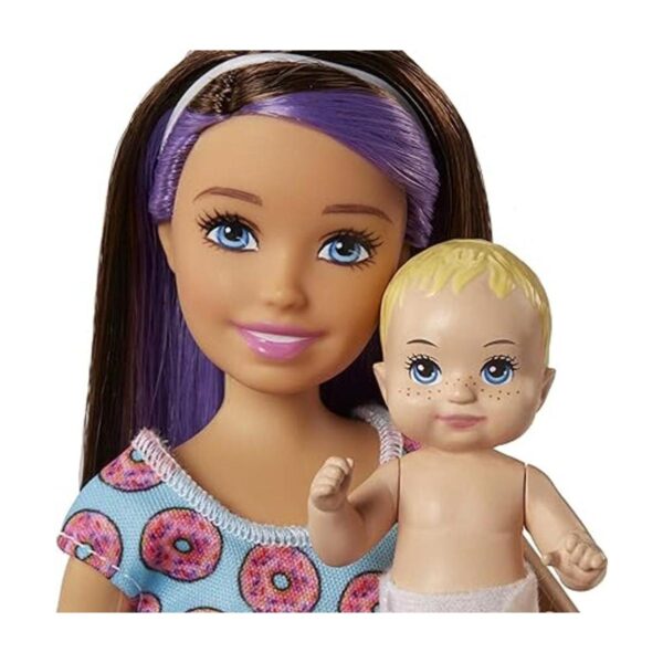 Barbie Juguetes juego de silla alta y cuna con muñeca_5