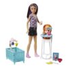 Barbie Juguetes juego de silla alta y cuna con muñeca_1