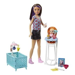 Barbie Juguetes juego de silla alta y cuna con muñeca_1