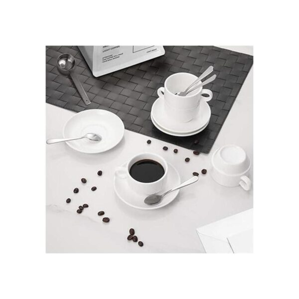 Aozita Tazas de expreso y platillos con cucharas de_4