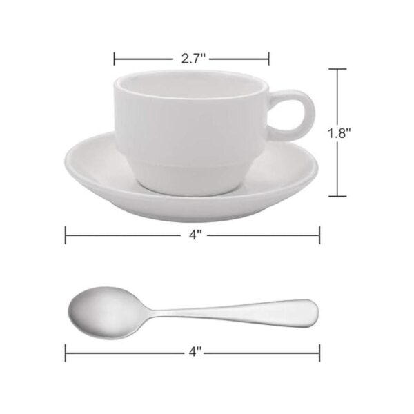 Aozita Tazas de expreso y platillos con cucharas de_2