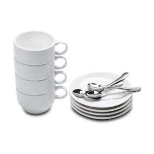 Aozita Tazas de expreso y platillos con cucharas de_1