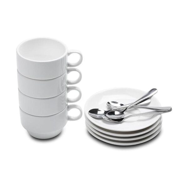 Aozita Tazas de expreso y platillos con cucharas de_1