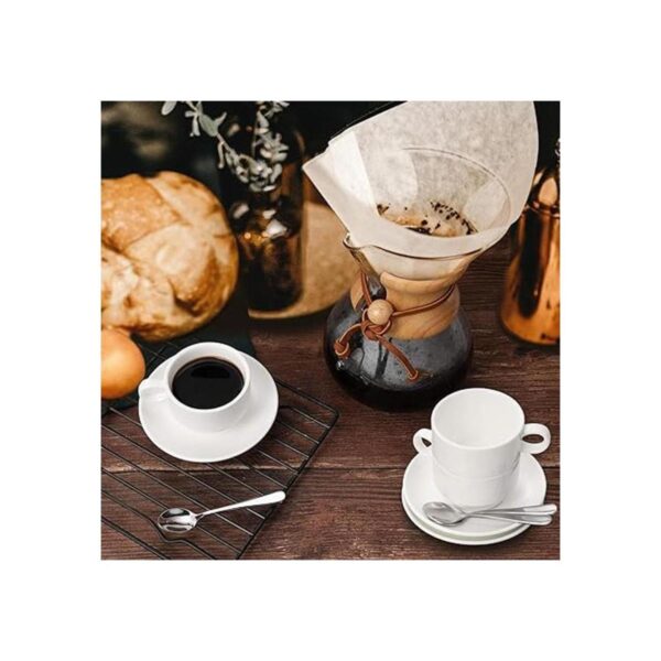 Aozita Tazas de expreso y platillos con cucharas de_5