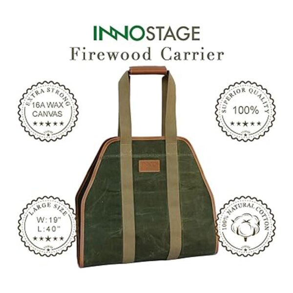 INNO STAGE Bolsa de mano de lona encerada soporte de leña_4