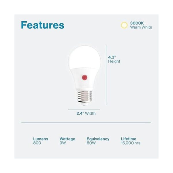 Bombilla LED A19 Anochecer a amanecer 9W 6PK Multicolor_2