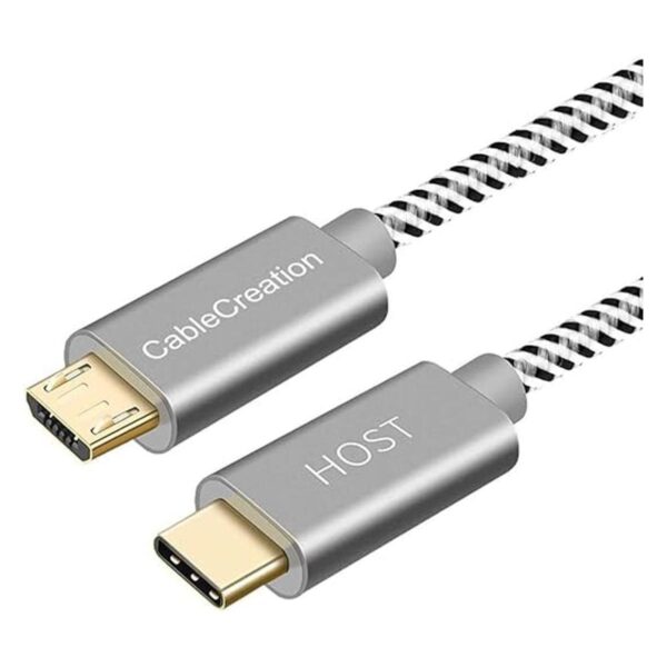 Cable micro USB a USB C de 3.3 pies cable trenzado USB C_1