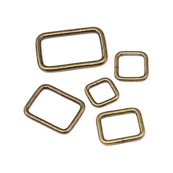 Swpeet 50 anillos rectangulares de metal surtidos de_1
