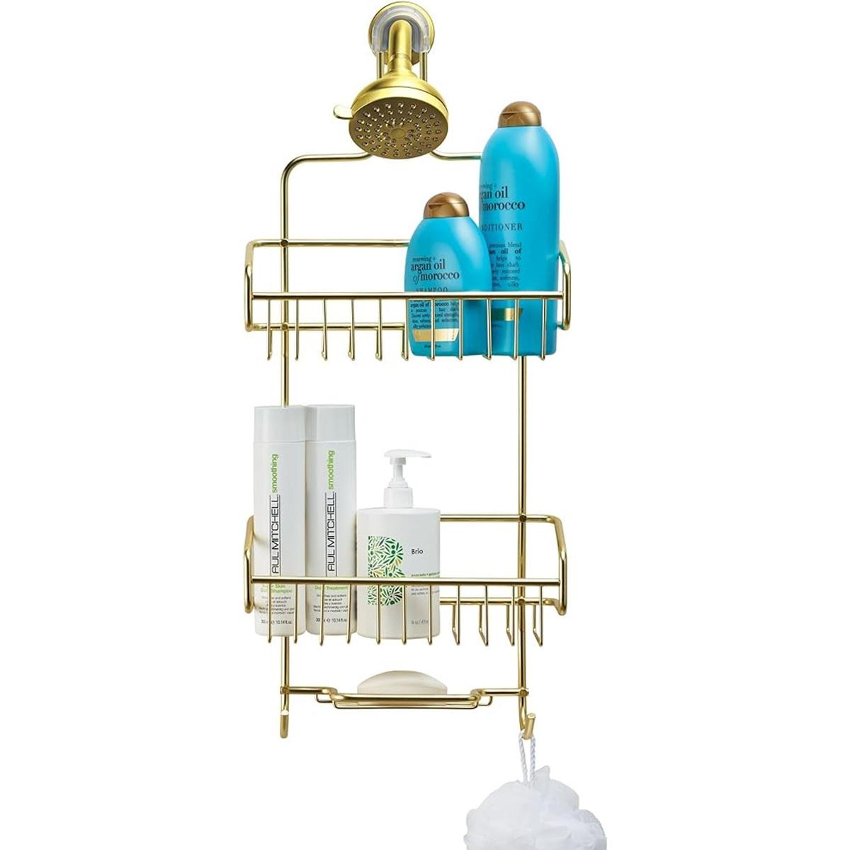 Better Houseware Organizador de ducha extra grande dorado