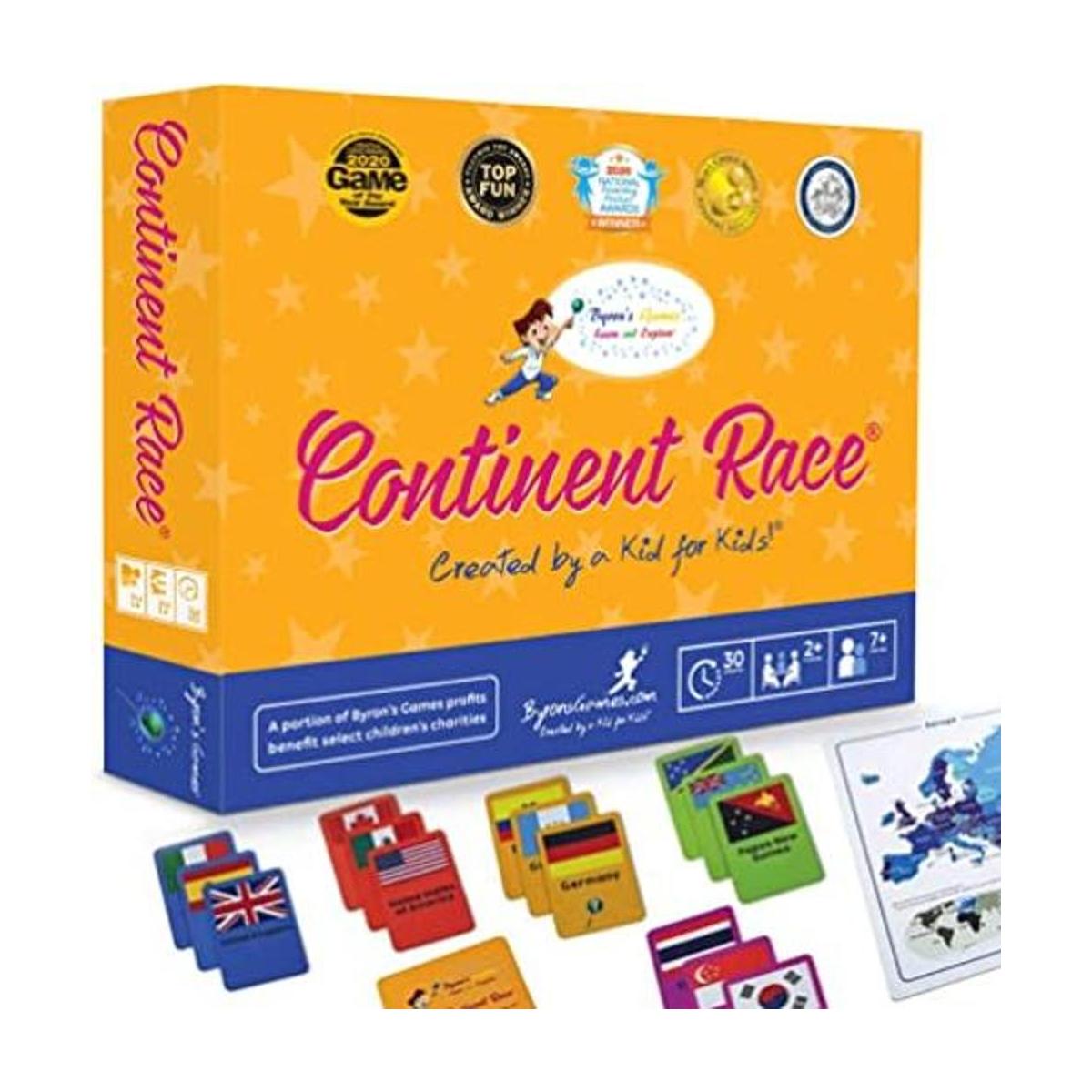 Juego educativo de aprendizaje de geografía Continent Race