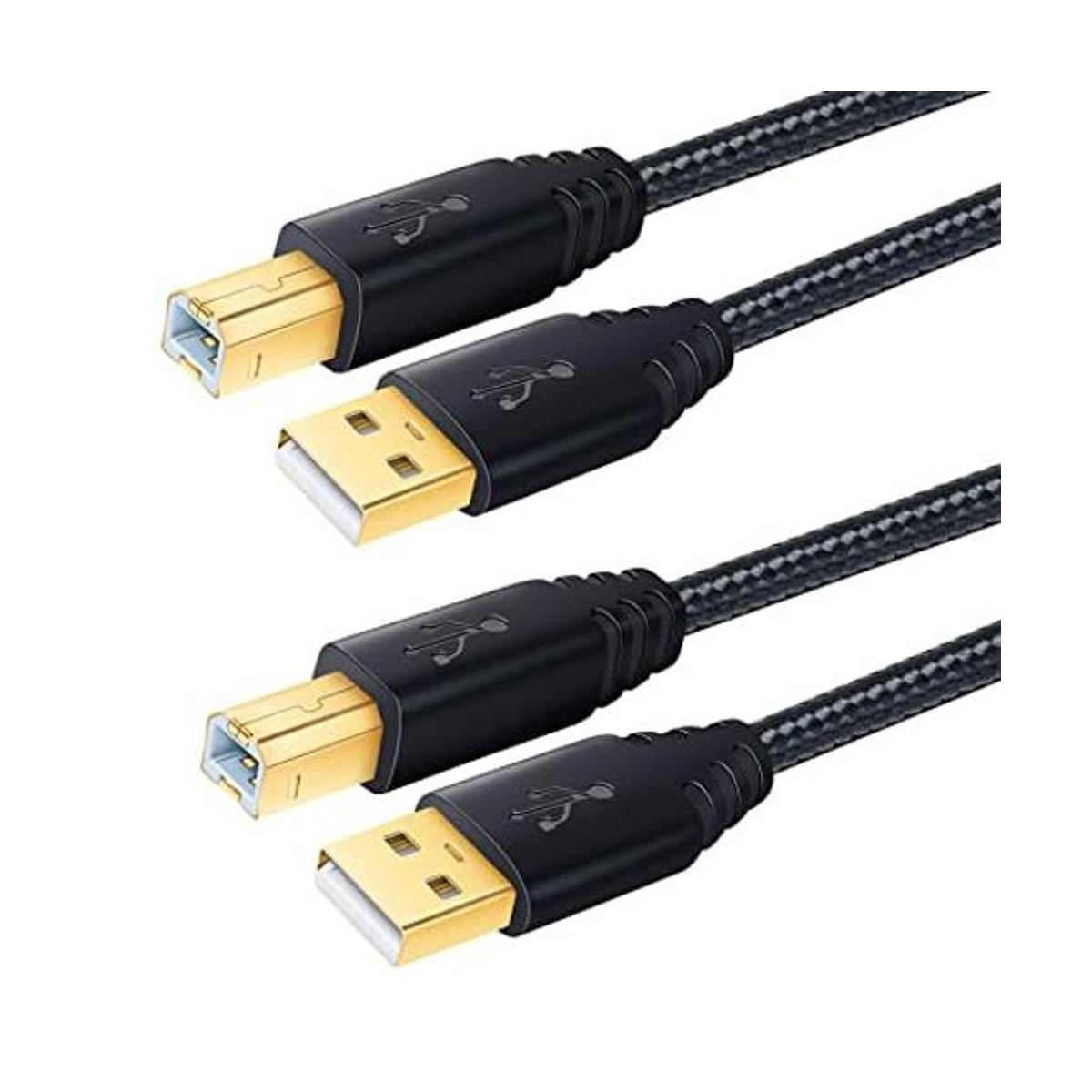 OKRAY Cable de impresora USB de 6 pies paquete de 2