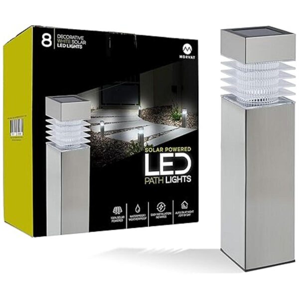 Morvat Luces solares LED para camino luces solares para
