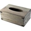 MyGift Cubierta de caja de pañuelos de madera gris
