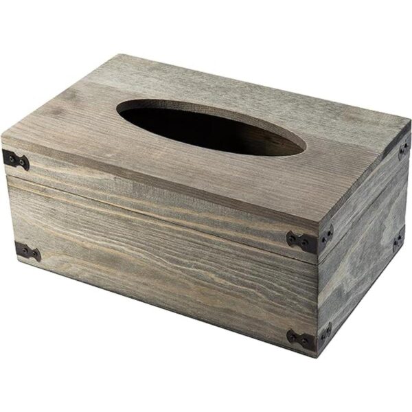MyGift Cubierta de caja de pañuelos de madera gris