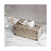 MyGift Cubierta de caja de pañuelos de madera gris