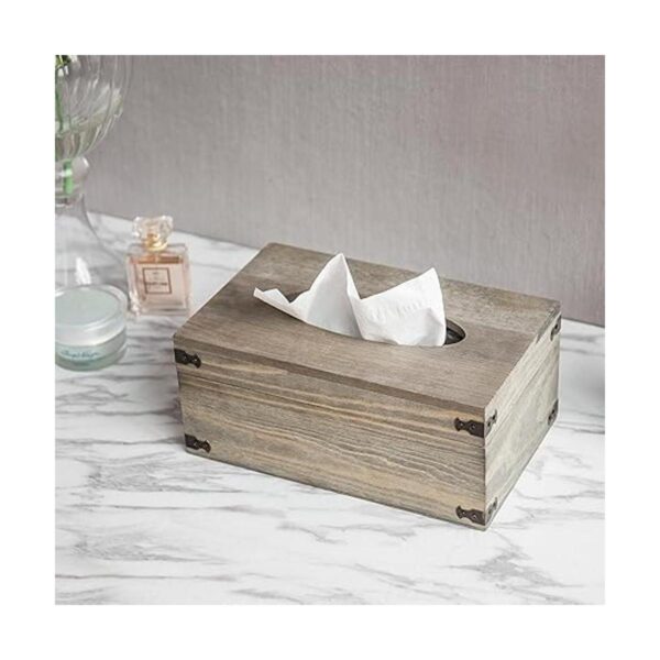 MyGift Cubierta de caja de pañuelos de madera gris