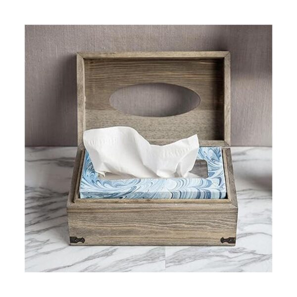 MyGift Cubierta de caja de pañuelos de madera gris