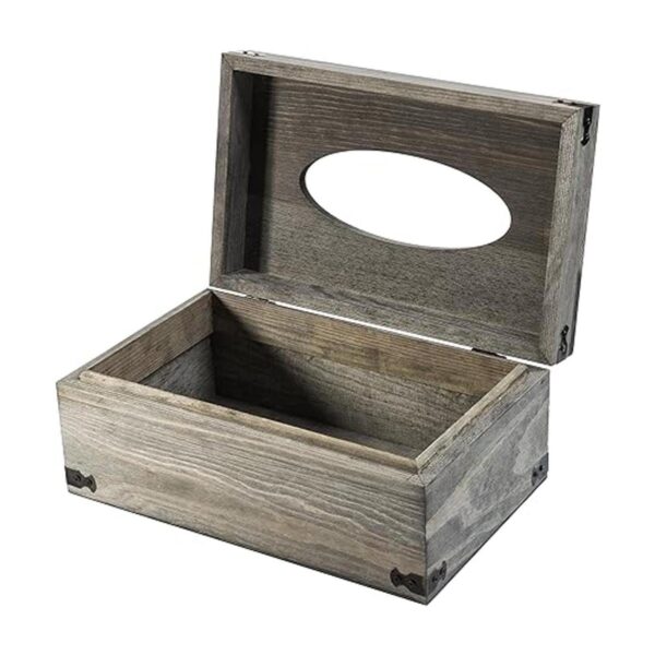 MyGift Cubierta de caja de pañuelos de madera gris