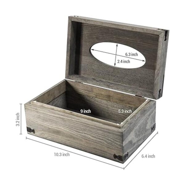 MyGift Cubierta de caja de pañuelos de madera gris