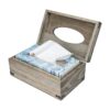 MyGift Cubierta de caja de pañuelos de madera gris