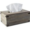 MyGift Cubierta de caja de pañuelos de madera gris