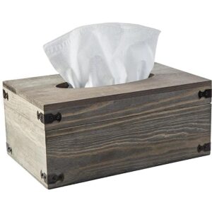 MyGift Cubierta de caja de pañuelos de madera gris