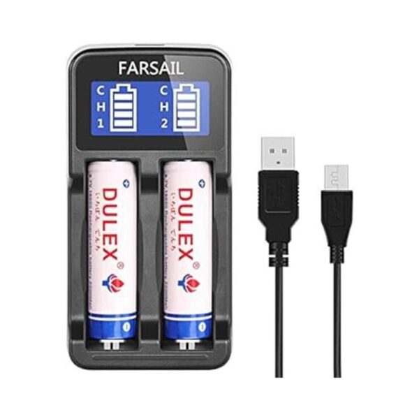 FARSAIL Cargador de batería 18650 pantallas LCD_3