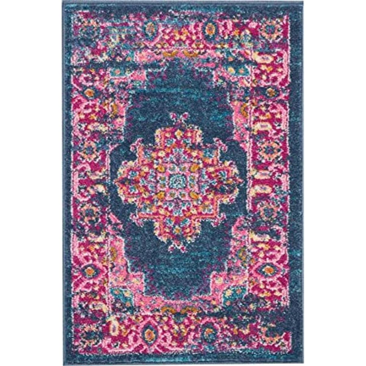 Nourison Alfombra Passion color azul 22 x 34 pulgadas