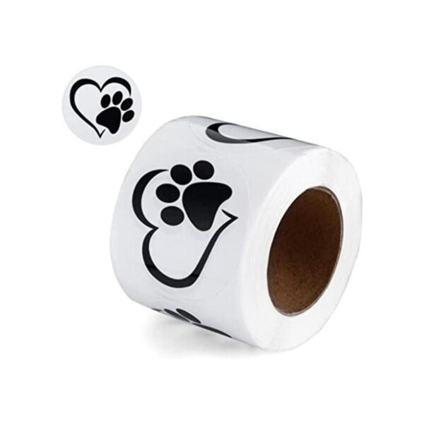Pegatinas con forma de corazón con estampado de patas para_1